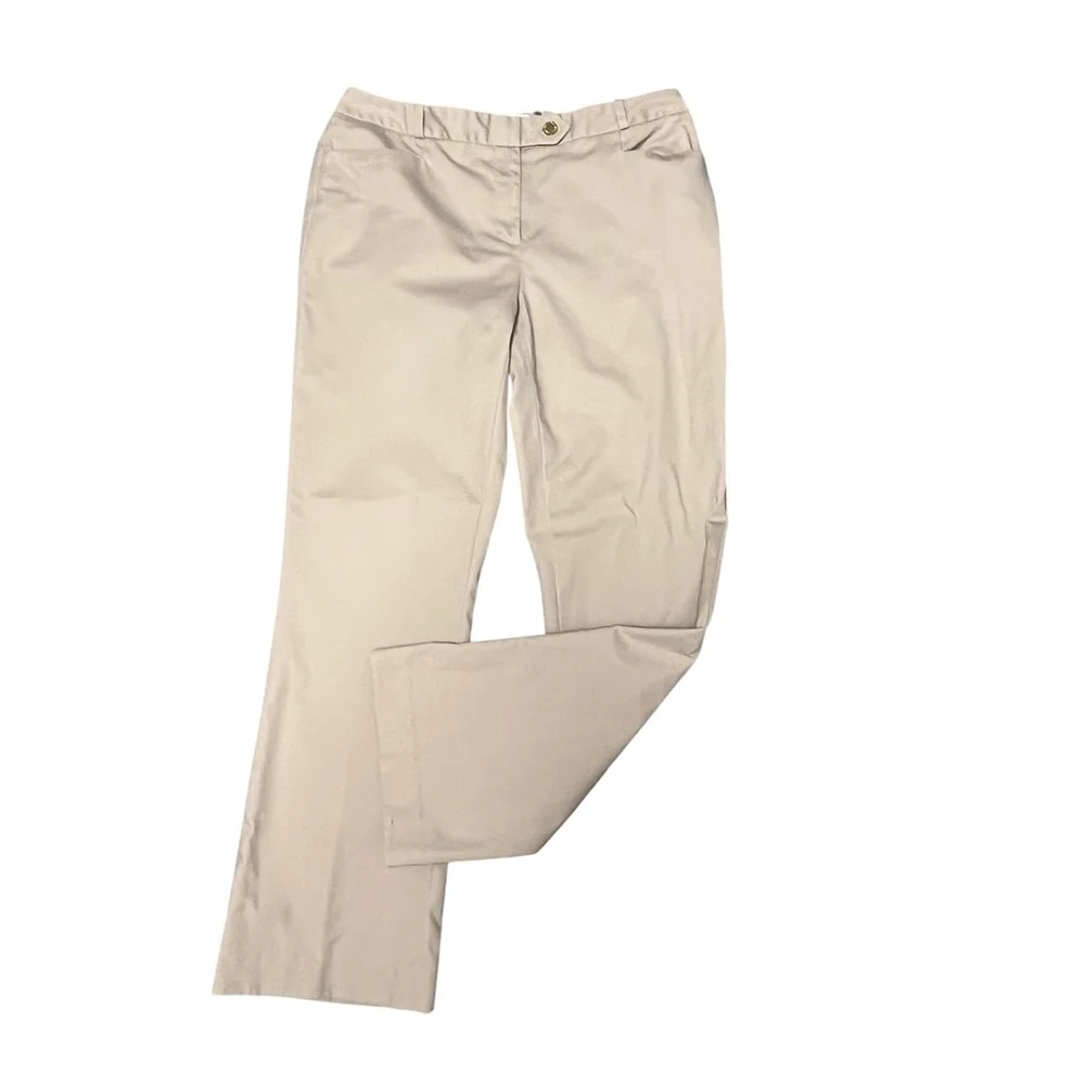 Calvin Klein Khaki Modern Fit Mid Rise Straight Leg Pants Size 6 Petite